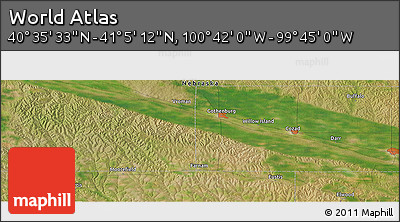 Satellite Panoramic Map of the Area around 40° 50' 23" N, 100° 13' 29" W