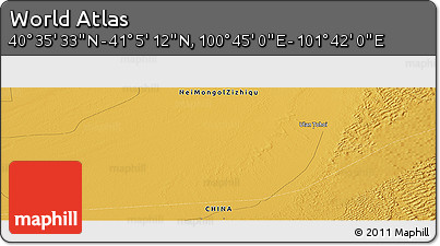 Physical Panoramic Map of the Area around 40° 50' 23" N, 101° 13' 29" E