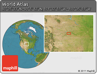 Satellite Location Map of the Area around 40° 50' 23" N, 101° 4' 29" W