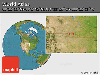 Satellite Location Map of the Area around 40° 50' 23" N, 101° 4' 29" W