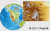 Physical Location Map of the area around 40° 50' 23" N, 106° 10' 30" W