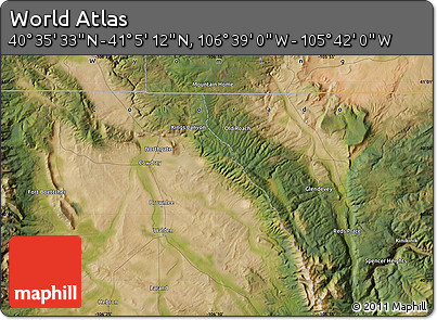 Satellite Map of the Area around 40° 50' 23" N, 106° 10' 30" W
