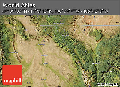 Satellite Map of the Area around 40° 50' 23" N, 106° 10' 30" W
