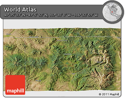 Satellite 3D Map of the Area around 40° 50' 23" N, 107° 1' 30" W
