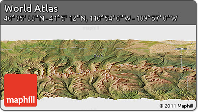 Satellite Panoramic Map of the Area around 40° 50' 23" N, 110° 25' 30" W