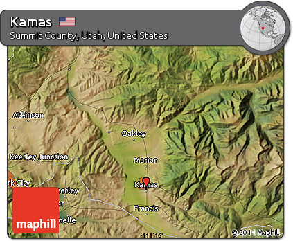 Satellite Map of Kamas