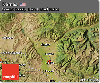 Satellite Map of Kamas