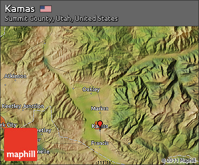 Satellite Map of Kamas