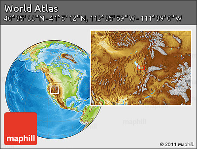 Physical Location Map of the Area around 40° 50' 23" N, 112° 7' 30" W