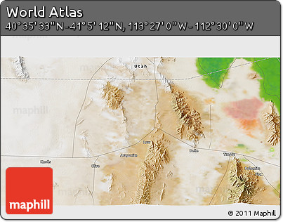 Satellite 3D Map of the Area around 40° 50' 23" N, 112° 58' 29" W
