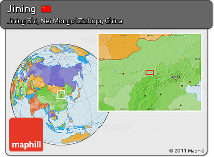 Political Location Map of Jining
