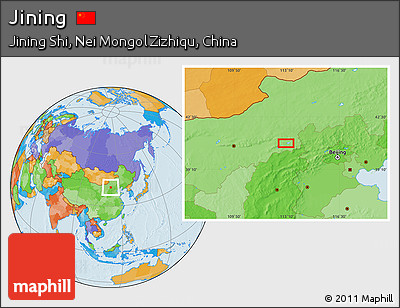 Political Location Map of Jining