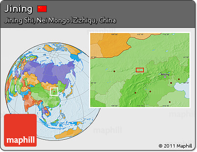 Political Location Map of Jining