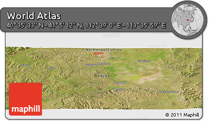 Satellite Panoramic Map of the Area around 40° 50' 23" N, 113° 7' 30" E