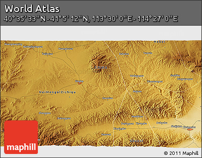 Physical 3D Map of the Area around 40° 50' 23" N, 113° 58' 29" E