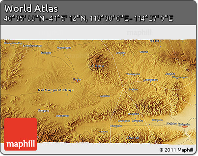 Physical 3D Map of the Area around 40° 50' 23" N, 113° 58' 29" E