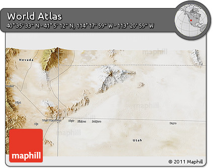 Satellite 3D Map of the Area around 40° 50' 23" N, 113° 49' 29" W