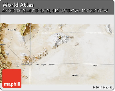 Satellite 3D Map of the Area around 40° 50' 23" N, 113° 49' 29" W
