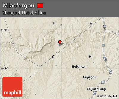 Shaded Relief Map of Miao'ergou