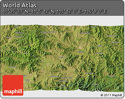 Satellite 3D Map of the Area around 40° 50' 23" N, 115° 40' 30" E