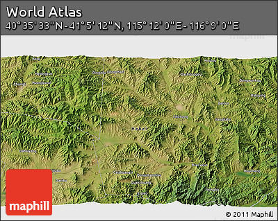 Satellite 3D Map of the Area around 40° 50' 23" N, 115° 40' 30" E