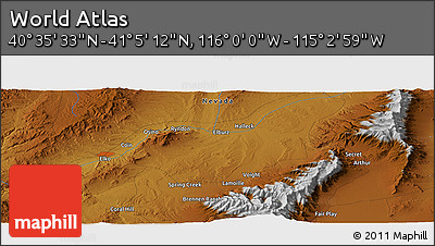 Physical Panoramic Map of the Area around 40° 50' 23" N, 115° 31' 30" W