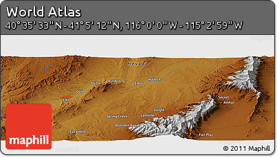 Physical Panoramic Map of the Area around 40° 50' 23" N, 115° 31' 30" W