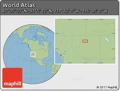 Savanna Style Location Map of the Area around 40° 50' 23" N, 117° 13' 29" W