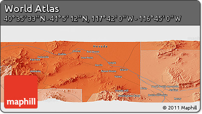 Political Panoramic Map of the Area around 40° 50' 23" N, 117° 13' 29" W