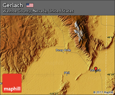 Physical Map of Gerlach