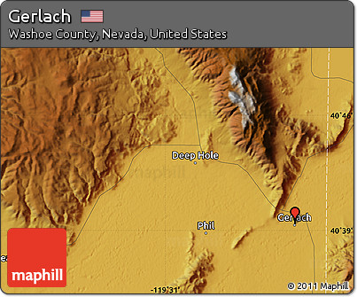 Physical Map of Gerlach