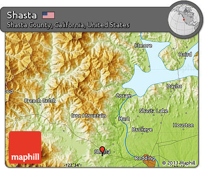 Physical Map of Shasta