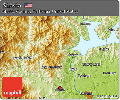 Physical Map of Shasta