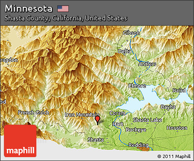 Physical Panoramic Map of Minnesota