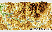 Physical 3D Map of the area around 40° 50' 23" N, 123° 10' 30" W
