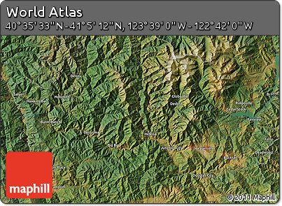 Satellite Map of the Area around 40° 50' 23" N, 123° 10' 30" W