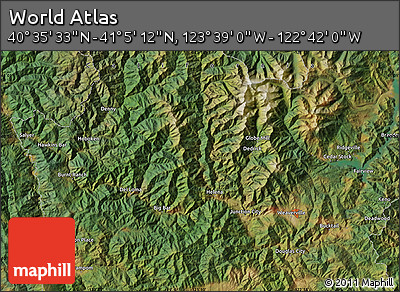 Satellite Map of the Area around 40° 50' 23" N, 123° 10' 30" W