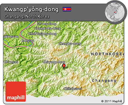 Physical 3D Map of Kwangp'yŏng-dong