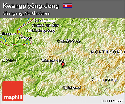 Physical 3D Map of Kwangp'yŏng-dong