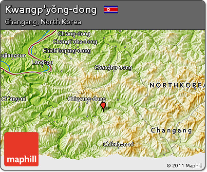 Physical 3D Map of Kwangp'yŏng-dong