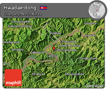 Satellite 3D Map of Hwadae-dong