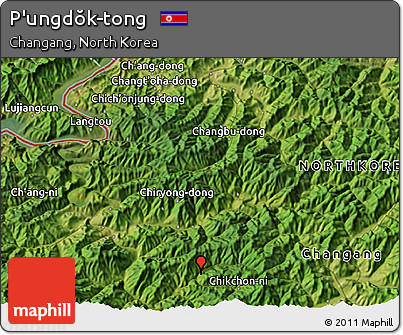 Satellite 3D Map of P'ungdŏk-tong