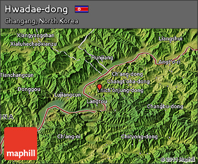 Satellite 3D Map of Hwadae-dong