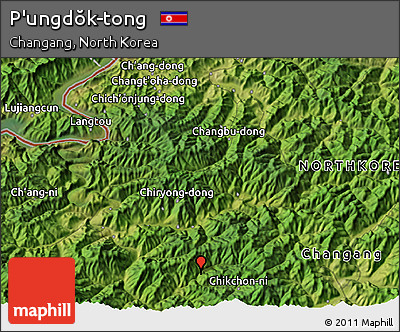 Satellite 3D Map of P'ungdŏk-tong
