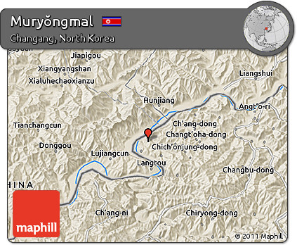 Shaded Relief 3D Map of Muryŏngmal