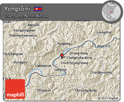 Shaded Relief 3D Map of Yongsŏ-ri