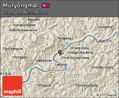 Shaded Relief 3D Map of Muryŏngmal