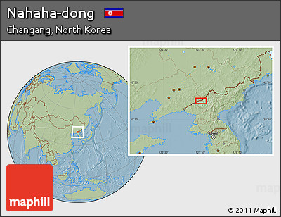 Savanna Style Location Map of Nahaha-dong, hill shading