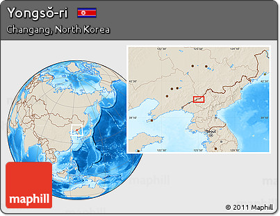 Shaded Relief Location Map of Yongsŏ-ri