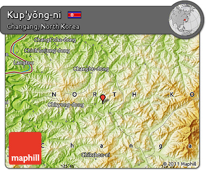Physical Map of Kup'yŏng-ni